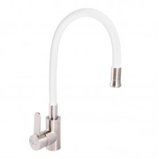 Смеситель для кухни ZERIX LR74004-3 с белым гибким изливом (LL1203) Смеситель для кухни ZERIX LR74004-3 с белым гибким изливом (LL1203)