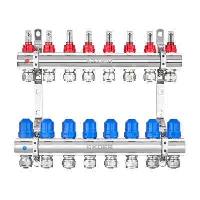 Колекторний блок з витратомірами та євроконусами Koer KR.1210-8 - 1"x8 WAYS (KR5270)
