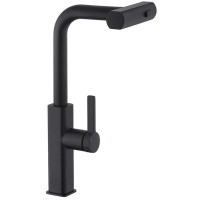 Змішувач для кухні з висувним виливом Mixxus Premium HAMMER 014 BLACK (MI6954)