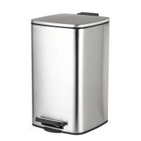 Відро для сміття з плавним закриттям квадратне Zerix Kubix-TC0108 SS Color 8л колір нержавійка (ZX5
