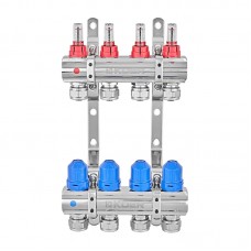 Колекторний блок з витратомірами та євроконусами Koer KR.1210-4 - 1"x4 WAYS (KR5266)