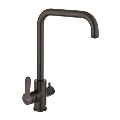 Змішувач для кухні Mixxus DAX-021-G Black з нерж.ст. SUS304 з вих.для пит.води(кол.чорний) (MI6078)