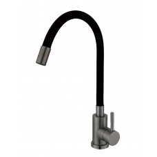 Змішувач для кухні Mixxus SEO-011 Graphite Refl.Black із силіконовим виливом (MI6566)
