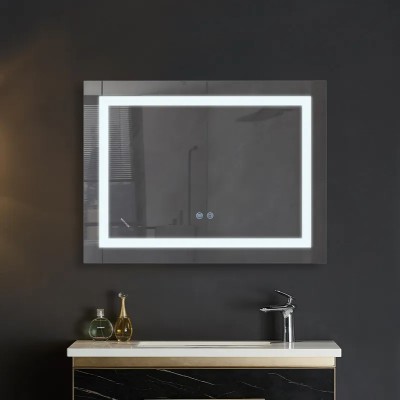 Дзеркало MIXXUS WARM MR12-80x60-REVERSE з LED Touch, Anti-fog, димером, рег. яскравості (MI6672)