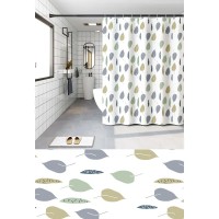 Шторка для ванної Zerix SCP-008-180x200 з PEVA (поліетиленвінілацетату) (Візерунок "Листя") (ZX6081)