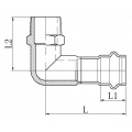 Коліно 90° ЗР KOER KQ.L1506M PRESS-INOX AISI 304 15x1/2" (KR6414) Коліно 90° ЗР KOER KQ.L1506M PRESS-INOX AISI 304 15x1/2" (KR6414)
