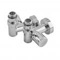 Комплект кранів рушникосушарки кутовий M1/2''xM1/2'' під ТЕН хромований KOER KR.SET.551 (KR5841)