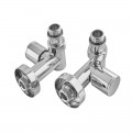 Комплект кранів рушникосушарки кутовий M1/2''xM1/2'' під ТЕН хромований KOER KR.SET.551 (KR5841)
