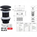 Донний клапан для раковини без переливу ZERIX BV-02 BLACK автоматичний (Click-Clack) (Колір чорний) 1 1/4'' (ZX6018) Донний клапан для раковини без переливу ZERIX BV-02 BLACK автоматичний (Click-Clack) (Колір чорний) 1 1/4'' (ZX6018)
