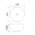 Раковина накладна MIXXUS PREMIUM ELLIPSE-0205 430х430х175mm (перелив) (MP6530) Раковина накладна MIXXUS PREMIUM ELLIPSE-0205 430х430х175mm (перелив) (MP6530)