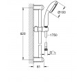 Душевой гарнитур со штангой, 2 режима струи Grohe New Tempesta Classic (27598001)