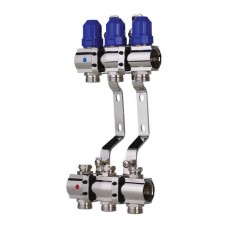 Коллекторный блок с термостатич. клапанами KOER KR.1100-03 1”x3 WAYS (KR2629)
