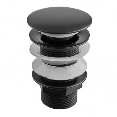 Донний клапан для раковини без переливу ZERIX BV-02 BLACK автоматичний (Click-Clack) (Колір чорний) 1 1/4'' (ZX6018) Донний клапан для раковини без переливу ZERIX BV-02 BLACK автоматичний (Click-Clack) (Колір чорний) 1 1/4'' (ZX6018)