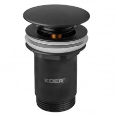 Донний клапан для раковини без переливу KOER PW-08-05 автоматичний (Click-Clack) (Колір чорний) 1 1/4'' (KR5789) Донний клапан для раковини без переливу KOER PW-08-05 автоматичний (Click-Clack) (Колір чорний) 1 1/4'' (KR5789)