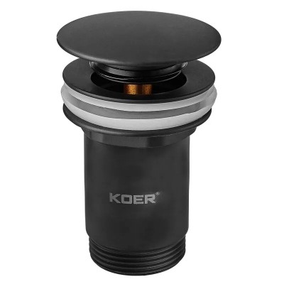 Донний клапан для раковини без переливу KOER PW-08-05 автоматичний (Click-Clack) (Колір чорний) 1 1/4'' (KR5789) Донний клапан для раковини без переливу KOER PW-08-05 автоматичний (Click-Clack) (Колір чорний) 1 1/4'' (KR5789)