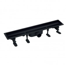 Душовий трап MIXXUS DRAIN-06-50 BLACK з пласт. основою і накладкою із нерж. сталі 70x500мм (MI6528)