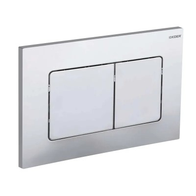 Панель змиву KOER KT-0602-01 240x160x10mm пластикова, кнопка квадратна (колір хром) (KR5178) Панель змиву KOER KT-0602-01 240x160x10mm пластикова, кнопка квадратна (колір хром) (KR5178)