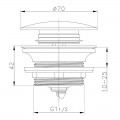 Донний клапан для ванни ZERIX BV-08 автоматичний (Click-Clack) (Колір хром) 1 1/2'' (ZX6025)