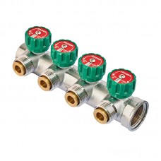 Колектор для теплої підлоги Koer KR.1127-4 - 1"x4 - 3/4 Ways (євроконус-площина) (KR4948)