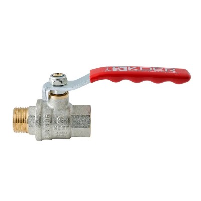 Кран кульовий ГШВ KOER EXTREME KE.215-15 - 1/2" FM ручка "важіль" червона (KR5750) Кран кульовий ГШВ KOER EXTREME KE.215-15 - 1/2" FM ручка "важіль" червона (KR5750)