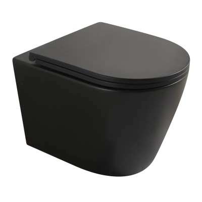Унітаз підвісний MIXXUS PREMIUM BEVEL-0304-T1 BLACK 480x360x360mm система змиву TORNADO 1.0 (MP6677)