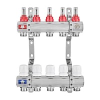 Колекторний блок з витратомірами EUROPRODUCT EP.B3110-05-1”x5 (корп. латунь) (EP6193) Колекторний блок з витратомірами EUROPRODUCT EP.B3110-05-1”x5 (корп. латунь) (EP6193)