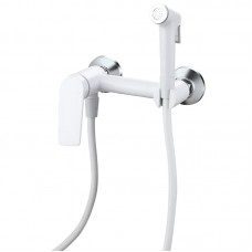 Змішувач для гігієнічного душу Plamix Lucas-222 SET White (з шлангом та лійкою) (Колір білий) (PM6104)