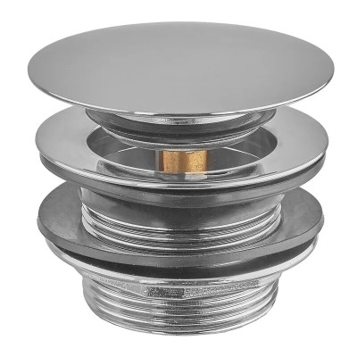 Донний клапан для ванни ZERIX BV-08 автоматичний (Click-Clack) (Колір хром) 1 1/2'' (ZX6025)