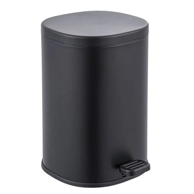 Відро для сміття з плавним закриттям овальне Zerix Prime-TC0105 Black 5л колір чорний (ZX5902)