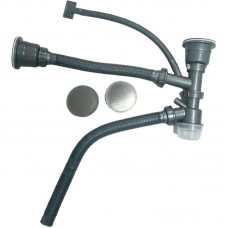 Сифон для кухонного миття подвійний ZERIX SK-06-A 3 1/2"x40 DECOR SS COLOR (колір нержавійка) (ZX6202) Сифон для кухонного миття подвійний ZERIX SK-06-A 3 1/2"x40 DECOR SS COLOR (колір нержавійка) (ZX6202)