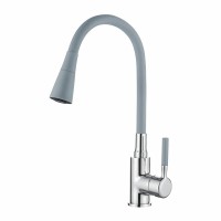 Змішувач для кухні Zerix Atrium-011-T Refl.GRAY (Колір хром+силік.вилив сірий) (ZX4718)