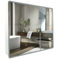 Дзеркальна шафка MIXXUS PREMIUM OLIVARY CM01-80x70x13 з LED Touch, димером, рег. яскравості (MI8296)
