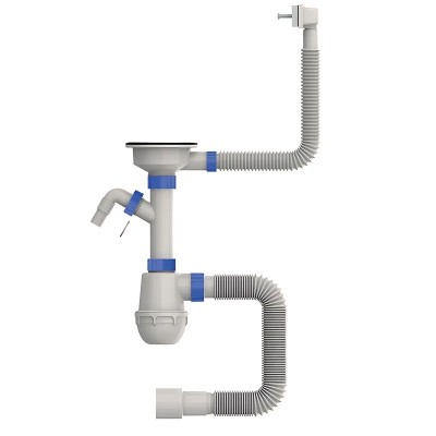Сифон для кухні MIXXUS SK-05-WH 3 1/2"x40 з пластиковою білою сіткою, відводом для пральної машини, гнучким прямокутним переливом (MI8193) Сифон для кухні MIXXUS SK-05-WH 3 1/2"x40 з пластиковою білою сіткою, відводом для пральної машини, гнучким прямокутним переливом (MI8193)
