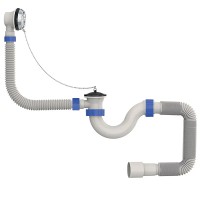 Сифон для ванни MIXXUS SV-01-A 1 1/2" прямоточний з випуском та переливом (MI8201)