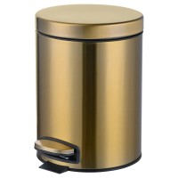 Відро для сміття з плавним закриттям кругле Mixxus Ellipse-TC0205 Brushed Gold 5л (колір матове золото) (MI8400)