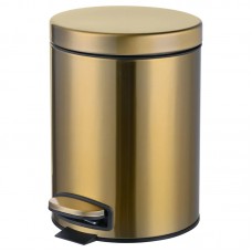 Відро для сміття з плавним закриттям кругле Mixxus Ellipse-TC0205 Brushed Gold 5л (колір матове золото) (MI8400)