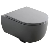 Унітаз підвісний MIXXUS PREMIUM TOPPER-0303-R GRAY 495x370x350mm система змиву RIMLESS (MP6657)