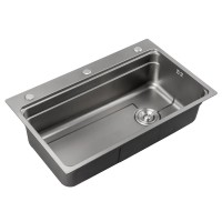 Мийка з нержавіючої сталі Mixxus MS7546-Set-01 Micro Decor Graphite (3.0/0.8) комплект (графіт) (MI8390)