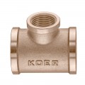 Трійник редукційний Koer KF.T100810F.WN - 1"х3/4"х1" FFF без нікелю (MX1531)