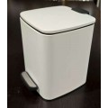 Відро для сміття з плавним закриттям квадратне Zerix Kubix-TC0106 White 6 л (колір білий) (ZX6109)