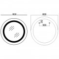 Дзеркало MIXXUS PLAIN MC02-80-CASE з LED Touch, Anti-fog, димером, рег. яскравості, годинником (MI7158)