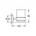 Стакан скляний з тримачем Grohe Essentials (1022562430) Стакан скляний з тримачем Grohe Essentials (1022562430)