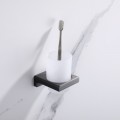 Стакан одинарний настінний Koer AS-0103-07 (скло) колір графіт (KR6164)