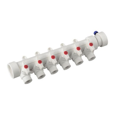 Коллектор 6-way с шаровыми кранами (40x20) PPR KOER K0173.PRO (KP0223)