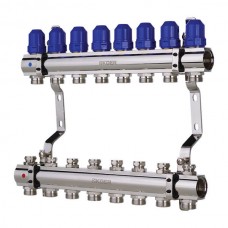 Коллекторный блок с термостатич. клапанами KOER KR.1100-08 1”x8 WAYS (KR2634)