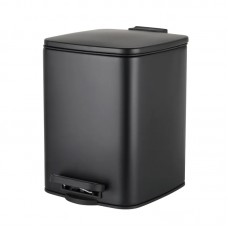 Відро для сміття з плавним закриттям квадратне Zerix Kubix-TC0106 Black 6 л колір чорний (ZX5890)
