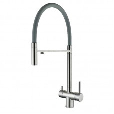 Зміш.для кух.з сил.вил. ZERIX KIT-021 REFL.GRAY з нерж.ст.SUS304 з вих.для пит.води(сірий) (ZX4861)