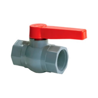 Кран кульовий PVC, ручка "важіль" (grey+red) PLAMIX PVF-1 1/4" FF (PM0628) Кран кульовий PVC, ручка "важіль" (grey+red) PLAMIX PVF-1 1/4" FF (PM0628)