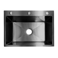 Мийка ZERIX ZH5545 MICRO DECOR GRAPHITE (3.0/0.8) з нержавіючої сталі (колір графіт) (ZX6173)