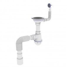 ZERIX SK-02-C 3 1/2"x40 Сифон для кухні с різьб. випуском та круглим переливом (30 шт/ящ)